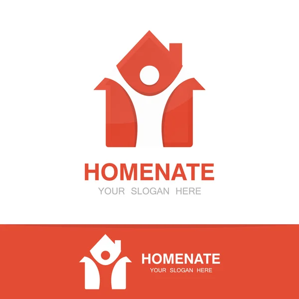 Vector hombre y casa logo concepto — Archivo Imágenes Vectoriales