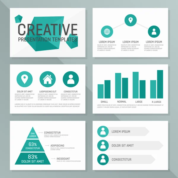 Vector business presentation template set. Infographic elements template design — Stock Vector