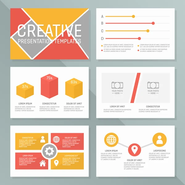 Conjunto de modelos de apresentação de negócios vetoriais. Design de modelo de elementos infográficos —  Vetores de Stock