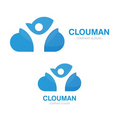 Vektör logo kombinasyonu bir bulut ve adam