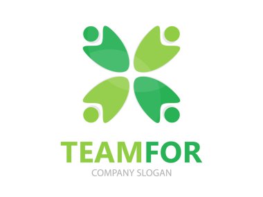 Vektör insanlar logo tasarım şablonu