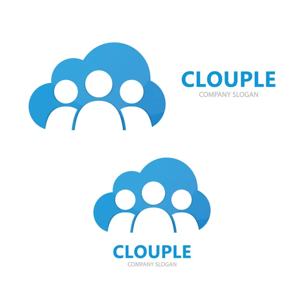 Vector mensen en cloud logo concept — Stockvector