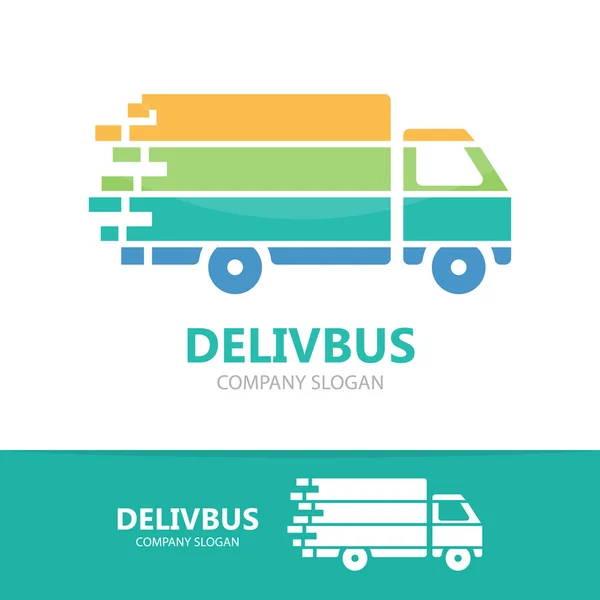 Kamyon logo vektör tasarımı. Hızlı teslimat simge veya simgesi