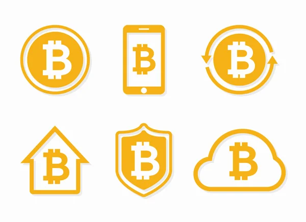 Vector bitcoin logo. Bitcoin icon. Vector bitcoin design elements, badges, labels. — Stock Vector