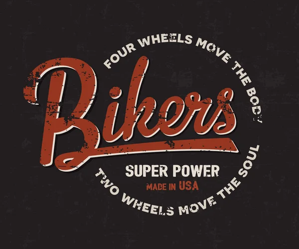 Biker, Motorrad, Motorradtypografie. Vintage Racer Tee Print Design. T-Shirt-Grafik. — Stockvektor