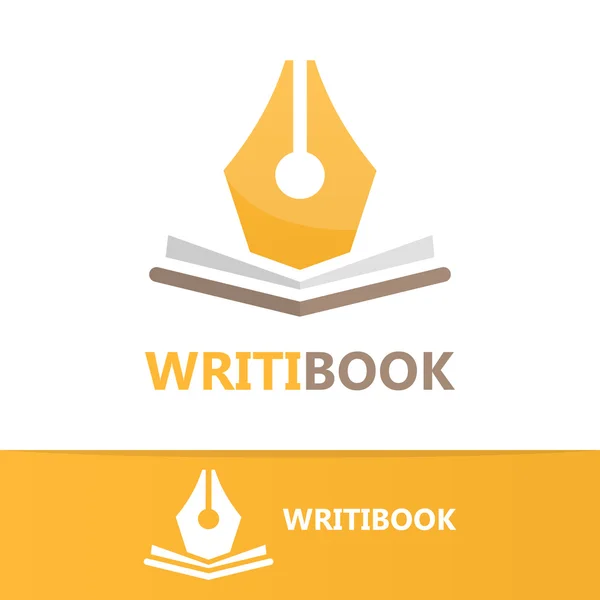 Διάνυσμα στυλό και βιβλίο λογότυπο έννοια — Διανυσματικό Αρχείο