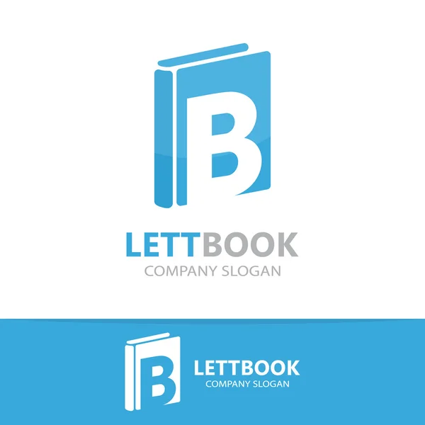 Vektor logo kombination av en bok och bokstaven b — Stock vektor