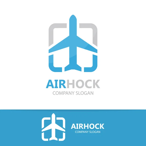 Vektör uçak logo tasarımı — Stok Vektör