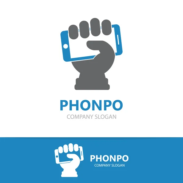 Векторна рука з шаблоном дизайну логотипу телефону . — стоковий вектор