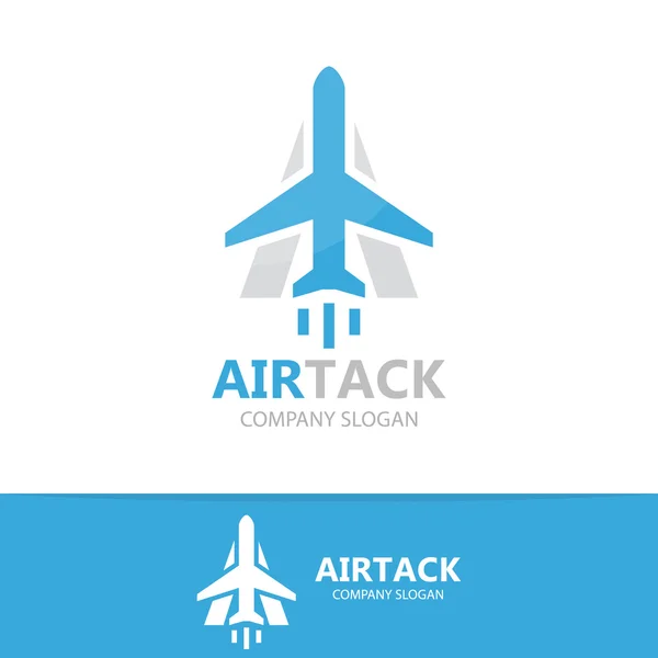 Vector airplane and a letter logo design. — Stock Vector