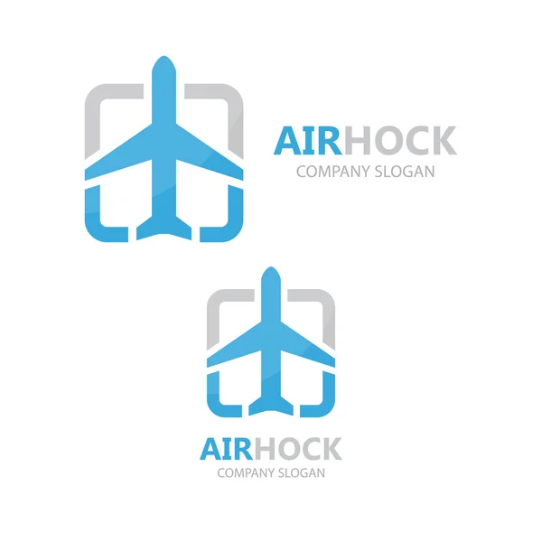 Progettazione del logo dell'aereo vettoriale — Vettoriale Stock