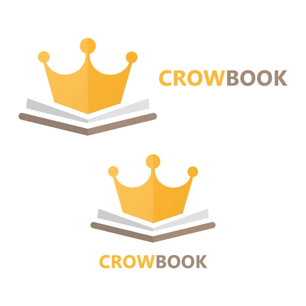 Vector book and crown logo concept — Stock Vector