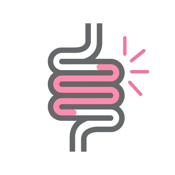 Vector símbolo del intestino o icono — Vector de stock