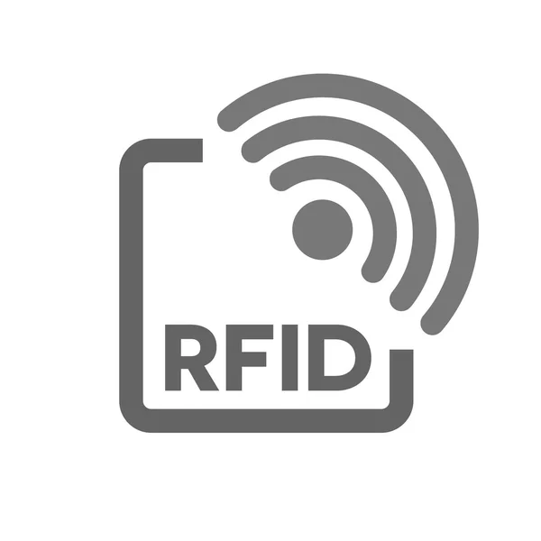 Icône d'étiquette RFID. Signal d'identification par radiofréquence — Image vectorielle
