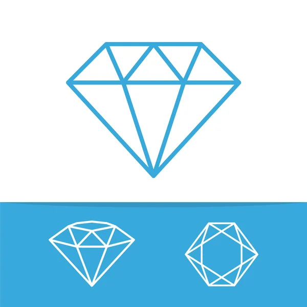 Conjunto de iconos de vector diamante — Archivo Imágenes Vectoriales
