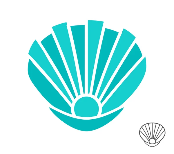 Vector sea shell logo or icon — Stock Vector
