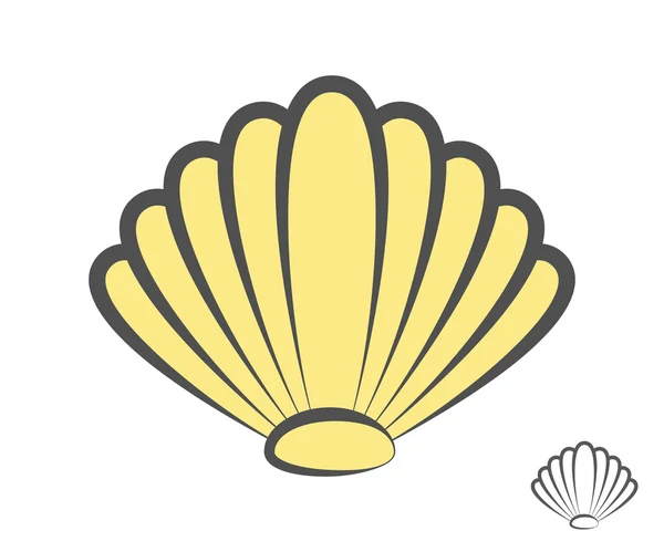 Vector mar shell logo o icono — Vector de stock