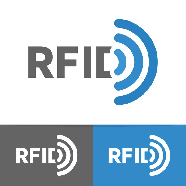 Vector RFID icono de etiqueta o logotipo. Símbolo de identificación por radiofrecuencia — Vector de stock