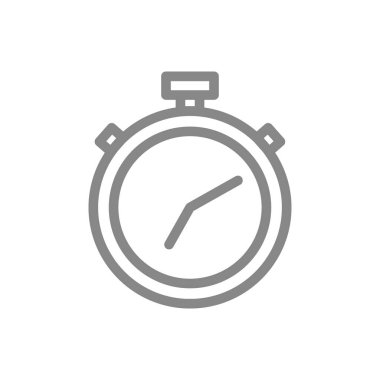 Stopwatch çizgisi simgesi. Tahta oyun sembolü için zamanlayıcı