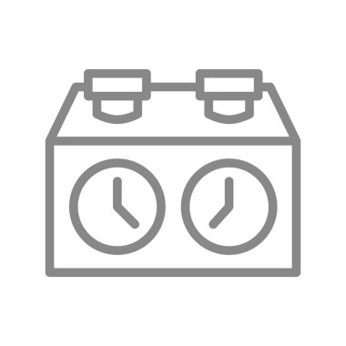 Satranç saati, kronometre, zaman çizgisi simgesi. Masa oyunu, masa eğlence sembolü