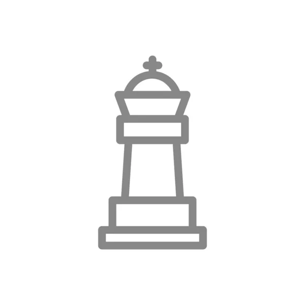 Icona della linea di scacchi King. Gioco da tavolo, simbolo di intrattenimento da tavolo — Vettoriale Stock