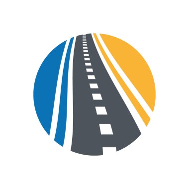 Vector Caddesi logo kombinasyonu. Yol ve yarış yolu sembolü.