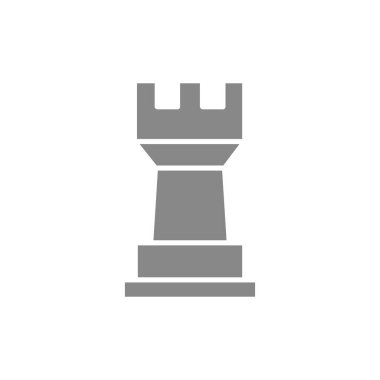 Kale satranç gri simgesi. Masa oyunu, masa eğlence sembolü