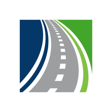 Vektör yön logo kombinasyonu. Yol ve kıvrımlı yol sembolü.