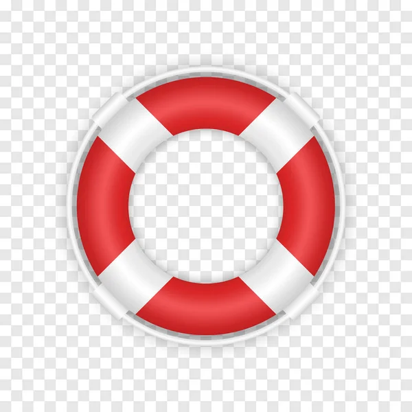 Realista 3d boia vermelha. Marinha salvamento salva-vidas ilustração — Vetor de Stock