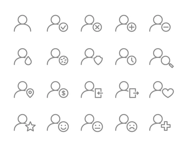 Set di utenti icona della linea. Umani con navigazione diversa e molto altro. — Vettoriale Stock