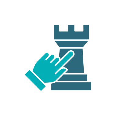 İnsan satranç renkli bir ikon seçer. Masa oyunu, masa eğlence sembolü