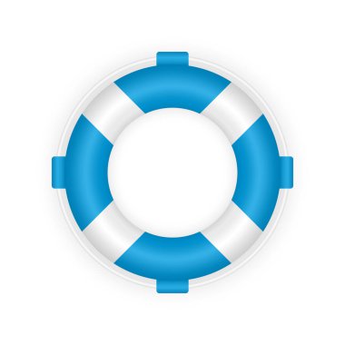 Gerçekçi mavi 3D cankurtaran. Can kurtaran kemeri illüstrasyonu