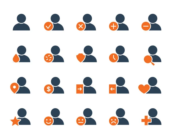 Set von Benutzer Zeilensymbol. Menschen mit anderer Navigation und mehr. — Stockvektor