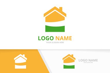 Vektör emlak logosu. Eşsiz ev logoti tasarım şablonu.