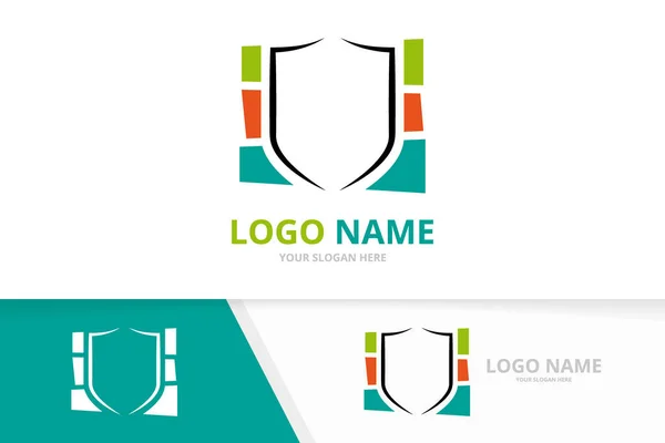 Combinação do logotipo do escudo. Modelo exclusivo de design de logotipo de guarda. — Vetor de Stock