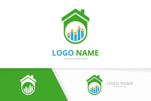 Onroerend goed en grafiek logo combinatie. Home en grafiek logotype ontwerp template. — Stockvector