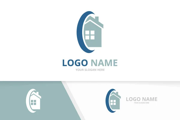 Home logotype ontwerp template. Premium onroerend goed logo combinatie. — Stockvector