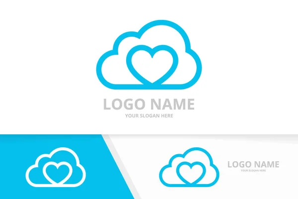 Vektor Herz und Wolke Logo Kombination. Einzigartige Logotyp-Design-Vorlage. — Stockvektor