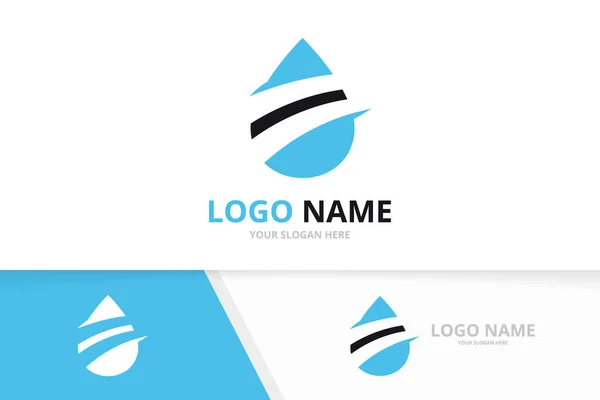 Creativa combinación de logotipo de agua azul. Plantilla de diseño del logotipo del aceite vectorial. — Vector de stock