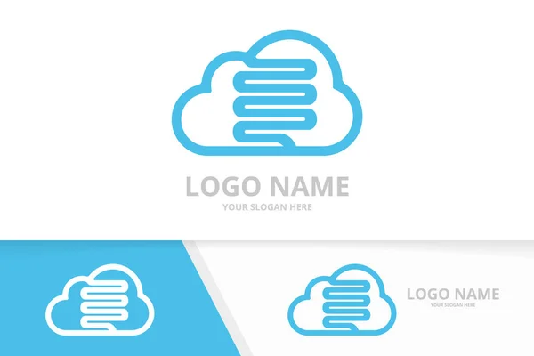 Kombinace vektorového střeva a cloudu. Jedinečná šablona pro návrh logotypu dvojtečky a úložiště. — Stockový vektor