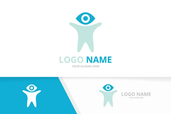 Combinazione logo uomo e occhio. Modello unico di design del logotipo della visione umana. — Vettoriale Stock