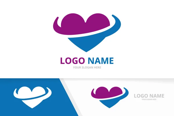 Mall för hjärtats logotyp. Unik kärlek logotyp design mall. — Stock vektor