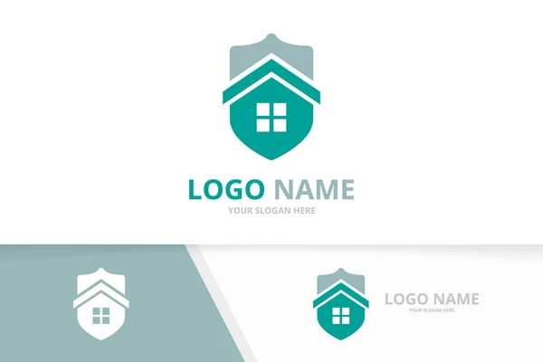 Veilig onroerend goed logo combinatie. Unieke veiligheid home logotype ontwerp sjabloon. — Stockvector