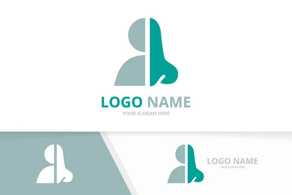 Vektor-Nase und Mann-Logo-Kombination. HNO-Klinik, HNO-Logotyp-Design-Vorlage. — Stockvektor