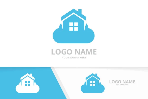 Combinação de logo imobiliário e nuvem. Modelo de design de logotipo da casa. — Vetor de Stock