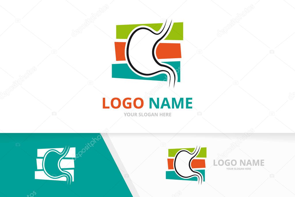 Gastroenterology logo combination. Gastrointestinal tract symbol. Stomach logotype design template.