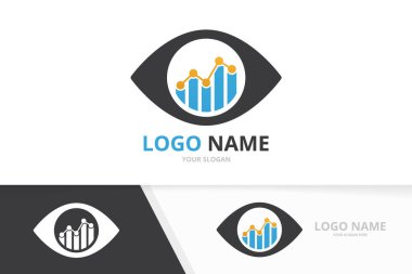 Vektör göz ve grafik logo kombinasyonu. Eşsiz diyagram logotip tasarım şablonu.