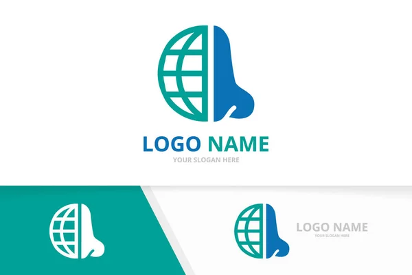 Vector nose and globe logo combination. ENT clinic, otolaryngology logotype design template. — Wektor stockowy