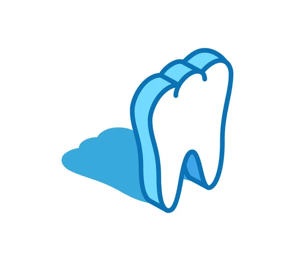 Diş izometrik simgesi. Sağlıklı iç organ 3D çizgi sembolü. — Stok Vektör