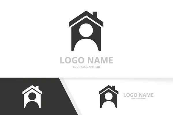Vector vastgoed en man logo combinatie. Ontwerp template voor huis en menselijk logotype. — Stockvector
